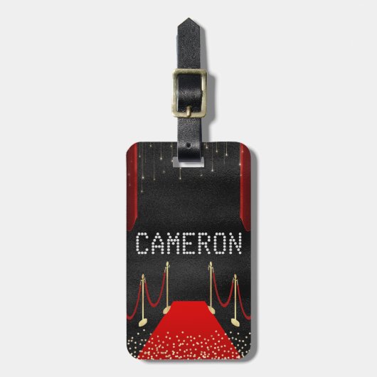 Hollywood Red Carpet VIP Aangepaste naam Bagagelabel (Voorkant verticaal)