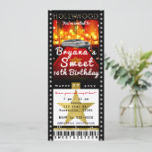 Hollywood Red Carpet VIP Party Ticket Uitnodiging (Staand voorkant)