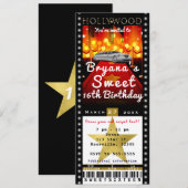 Hollywood Red Carpet VIP Party Ticket Uitnodiging (Voorkant / Achterkant)