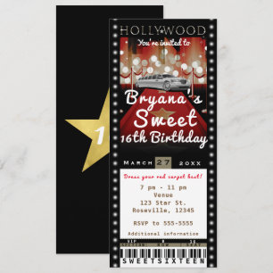 Hollywood Red Carpet VIP Party Ticket Uitnodiging