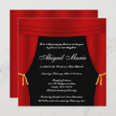 Hollywood Red Curtain Bat Mitzvah Kaart (Voorkant / Achterkant)