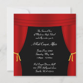 Hollywood Red Curtain Prom Formal Square Kaart (Voorkant)