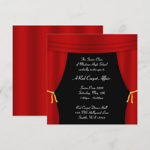 Hollywood Red Curtain Prom Formal Square Kaart