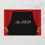 Hollywood Red Curtain RSVP<br><div class="desc">Een hollywood-kaart met rode loper RSVP-kaart.</div>