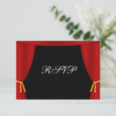 Hollywood Red Curtain RSVP Kaartje (Staand voorkant)