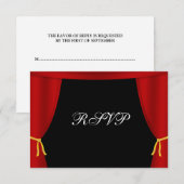 Hollywood Red Curtain RSVP Kaartje (Voorkant / Achterkant)