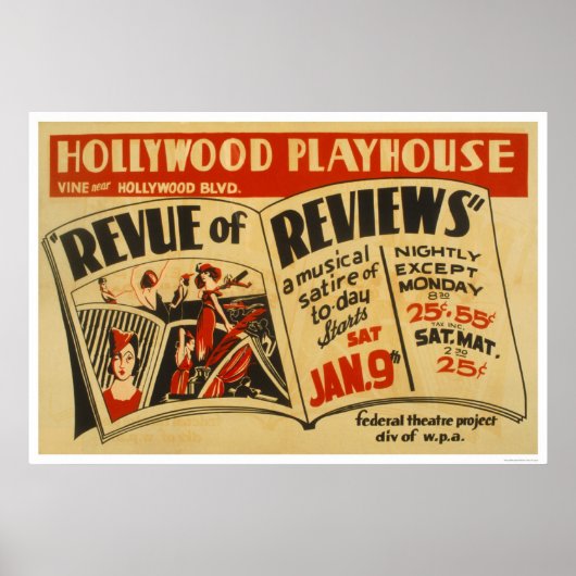 Hollywood Revue Musical 1937 WPA Poster (Voorkant)