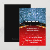Hollywood Rode Loper RSVP Kaartje (Voorkant / Achterkant)