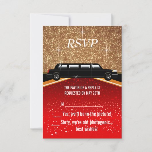 Hollywood Rode Loper RSVP Kaartje (Voorkant)