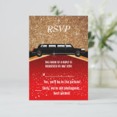 Hollywood Rode Loper RSVP Kaartje (Staand voorkant)