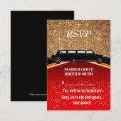 Hollywood Rode Loper RSVP Kaartje (Voorkant / Achterkant)
