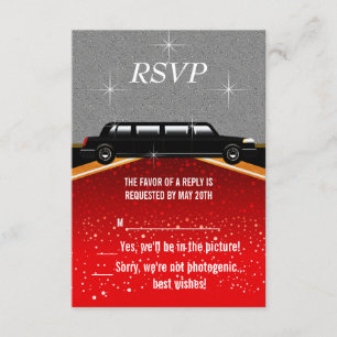 Hollywood Rode Loper RSVP-sjabloon RSVP Kaartje