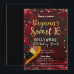 Hollywood Rode Loper Trappen SWEET 16 16e Feestje Kaart<br><div class="desc">Hollywood Rode Loper Trappen SWEET 16 Verjaardagsfeest Uitnodigingen.</div>