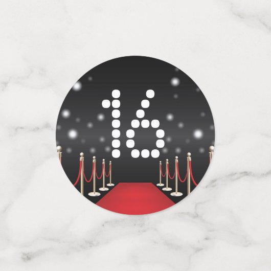 Hollywood rode loper verjaardag confetti (Kleine voorkant)