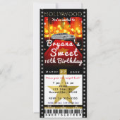 Hollywood Rode Loper VIP Feest Ticket Uitnodiging (Voorkant)