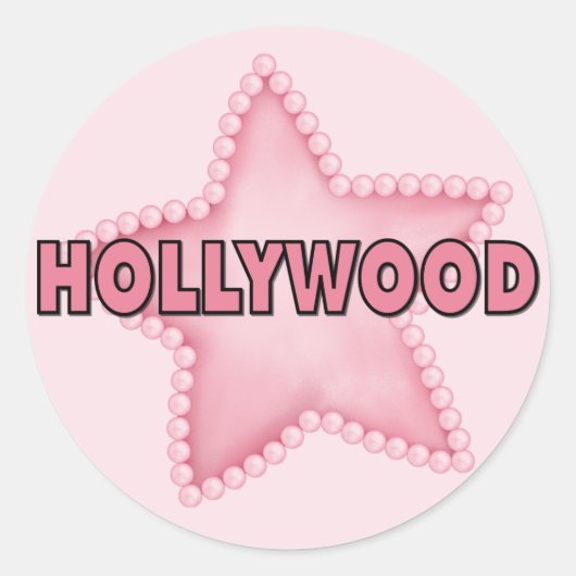 Hollywood Ronde Sticker (Voorkant)