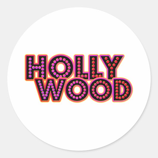 Hollywood Ronde Sticker (Voorkant)