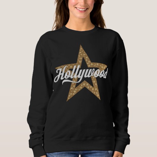 Hollywood Script with Star (White Type) Sweatshirt (Voorkant)