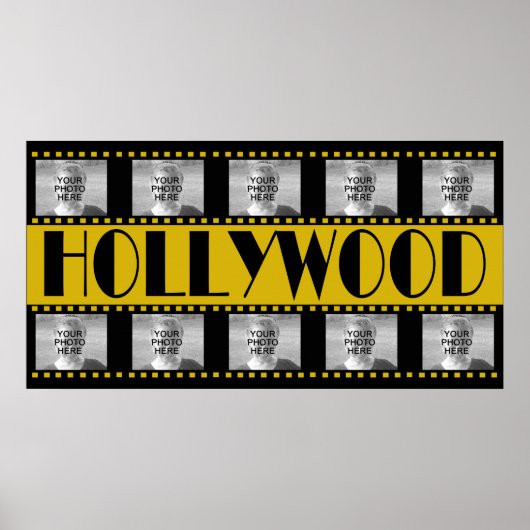 Hollywood Sign Movie Reel Photo Collage Poster (Voorkant)