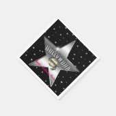 Hollywood Silver Star Black verjaardagsfeestje Servet (Hoek)