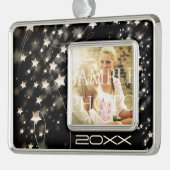 Hollywood Star Custom Photo Year Verzilverd Omlijst Ornament (Links)