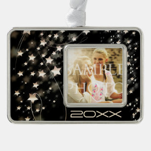 Hollywood Star Custom Photo Year Verzilverd Omlijst Ornament