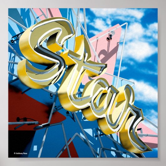 Hollywood Star Lanes op Historic Route 66 Poster (Voorkant)