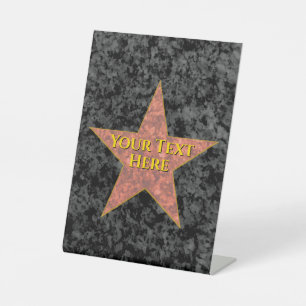 Hollywood Star Reclamebord Met Voetstuk