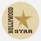 Hollywood Star Ronde Sticker (Voorkant)