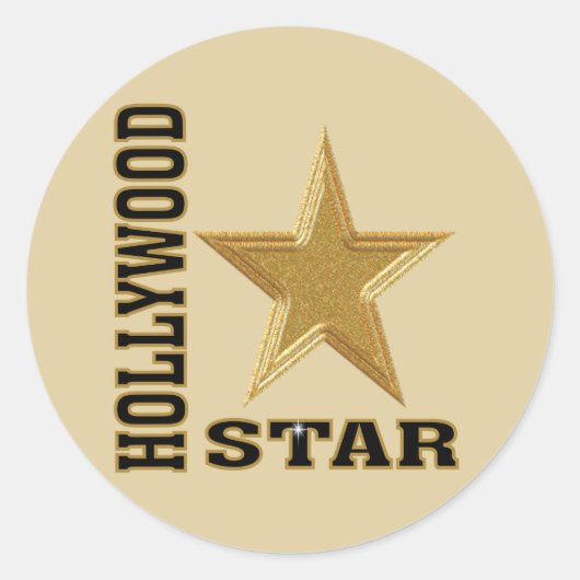 Hollywood Star Ronde Sticker (Voorkant)