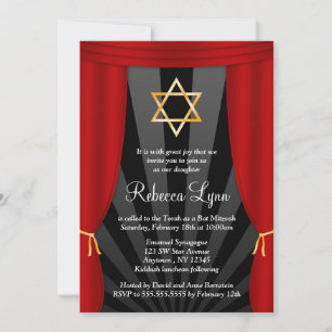Hollywood Star van David Bat Mitzvah Invitations Kaart