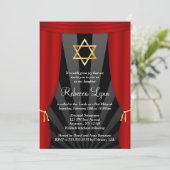 Hollywood Star van David Bat Mitzvah Invitations Kaart (Staand voorkant)