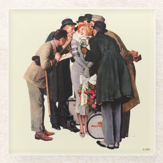 Hollywood Starlet Glazen Onderzetter (Voorkant)