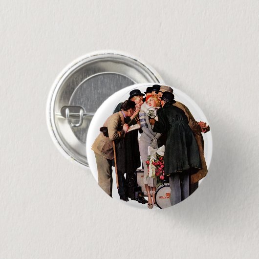 Hollywood Starlet Ronde Button 3,2 Cm (Voorkant /achterkant)