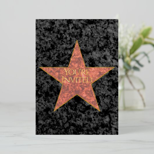 Hollywood Ster Folie Uitnodiging (Staand Voorkant)