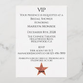 Hollywood Ster Folie Uitnodiging (Achterkant)