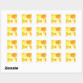 "Hollywood Summer" Geel Oranje Letter Sticker (Vel)