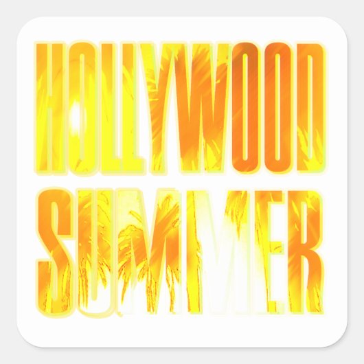 "Hollywood Summer" Geel Oranje Letter Sticker (Voorkant)