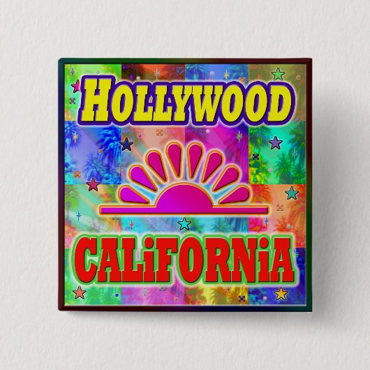 Hollywood Sun & Palms Button (Voorkant)