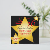 Hollywood Super Star Uitnodiging-Aanpassen Kaart (Staand voorkant)