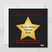 Hollywood Super Star Uitnodiging-Aanpassen Kaart (Achterkant)