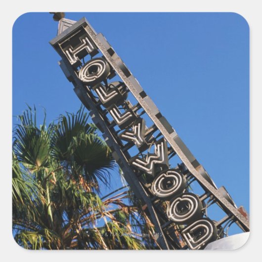 Hollywood-teken, Los Angeles, Californië Vierkante Sticker (Voorkant)