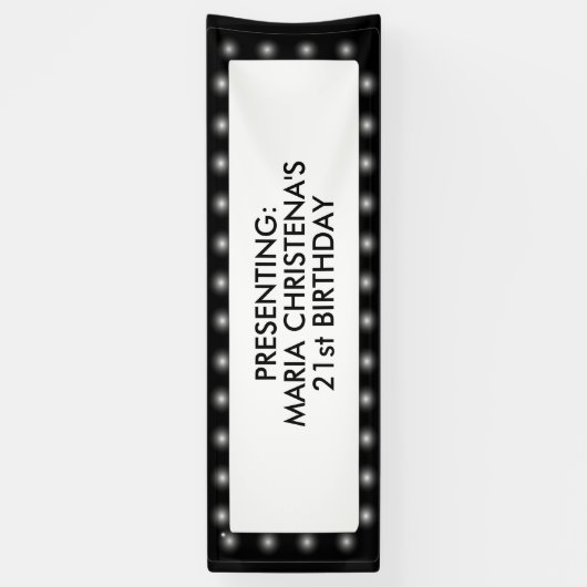 Hollywood Theater Signboard 2,5 x 8' banner (Verticaal)