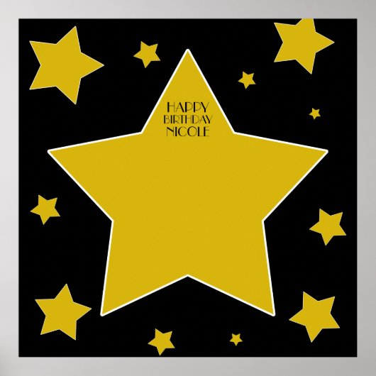 Hollywood Theme Birthday Autograaf Keepomwille Poster (Voorkant)