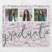 Hollywood Toile Coquette 3 Foto Sparkling Wijnetiket (Enkel label)