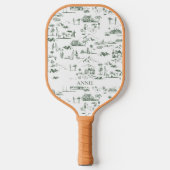 Hollywood Toile de Jouy Green Pickleball Paddle (Voorkant)