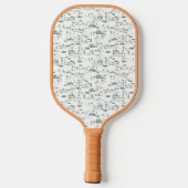 Hollywood Toile de Jouy Pink Green Pickleball Paddle (Achterkant)