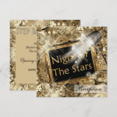 Hollywood trouwreceptie goud zwart kaart (Voorkant / Achterkant)