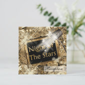 Hollywood trouwreceptie goud zwart kaart (Staand voorkant)