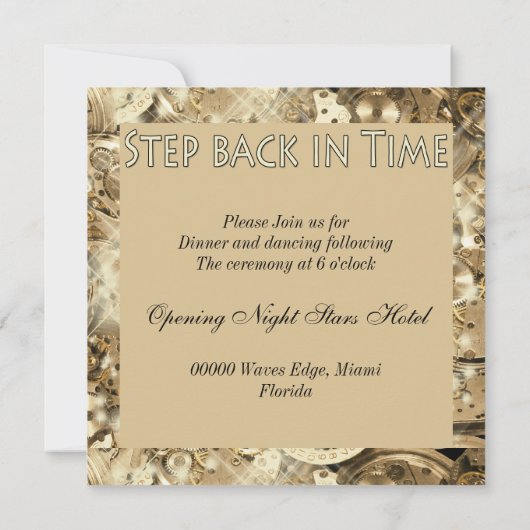 Hollywood trouwreceptie goud zwart kaart (Achterkant)